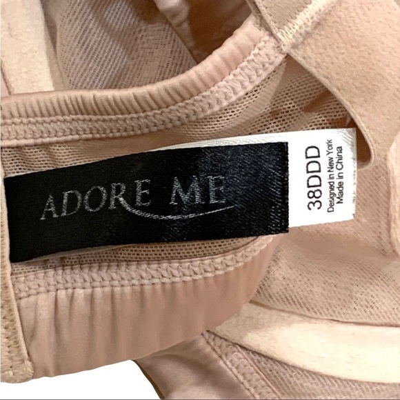 Adore Me bra light dusty rose lace & satin unlined underwire 38DDD - Picture 10 of 10